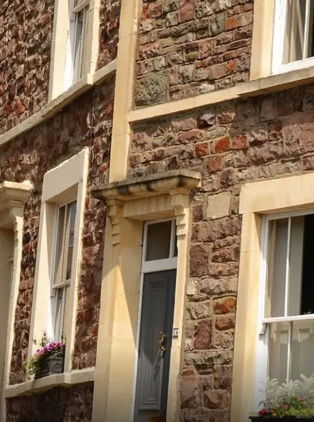 Stone-fronted terraced houses in Bristol